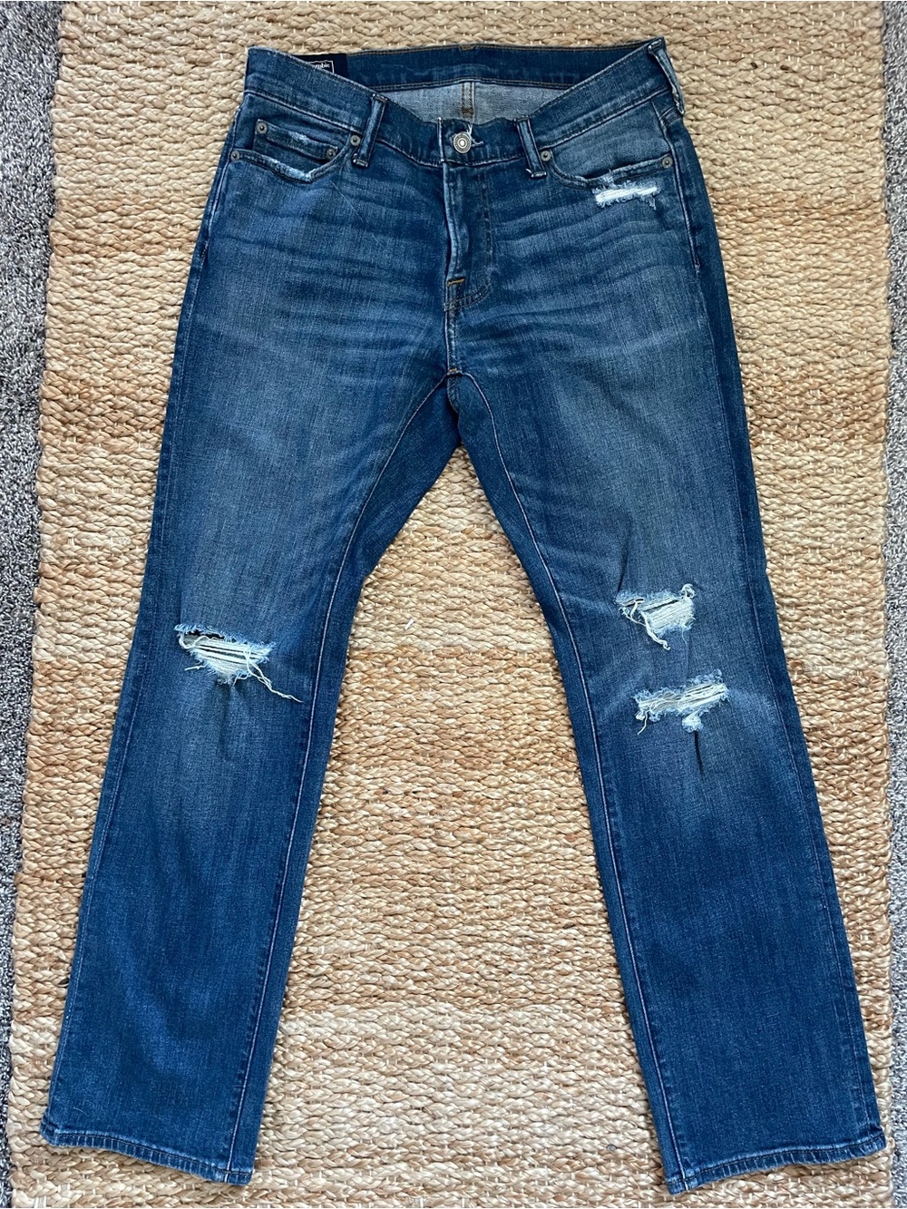 Abercrombie & Fitch Kennan Straight Jeans 29x30 Stretch Medium Wash Y2K Classic - Picture 2 of 5
